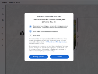 Screenshot of https://aeron.jcink.net