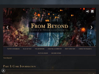 Screenshot of https://frombeyond.jcink.net