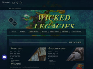 Screenshot of https://wickedlegaciesrpg.jcink.net